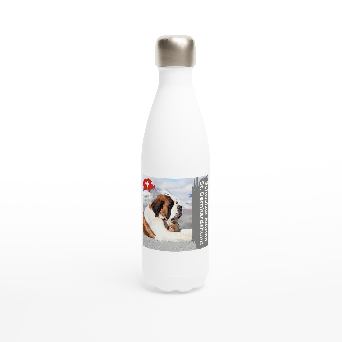Schweizer Edition Weiße Edelstahl Wasserflasche