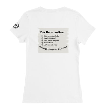 The Saint Bernard White Edition women's V-neck t-shirt